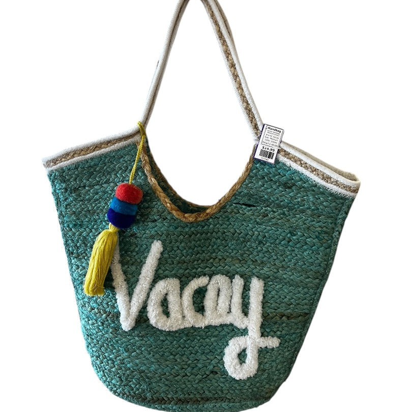 VACAY Green Beach Shoulder Tote Bag