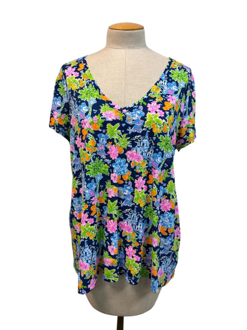 Lilly Pulitzer Disney Etta V-Neck Tee Size XL