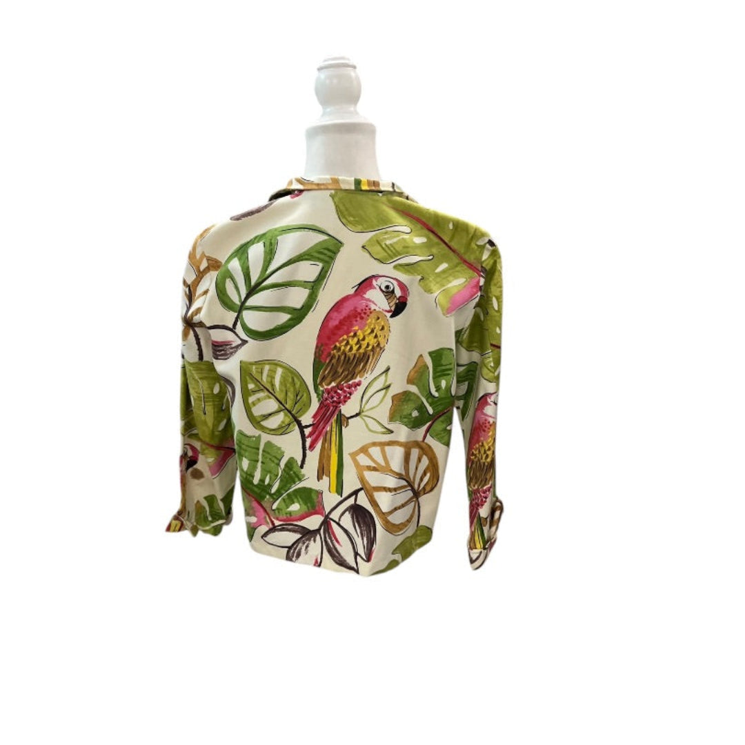Vintage Painted Pony Floral & Parrot Tapestry Jacket Size Small