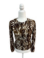 Talbots “Charming Cardigan” in Feathered Waves Print  Size XS
