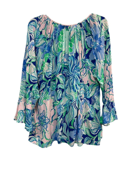 Lilly Pulitzer Elsa Top with Tropical Leaf Print Size XL