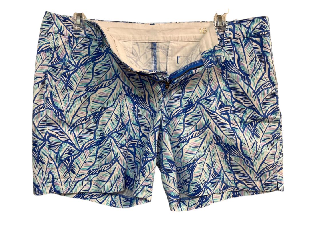 Lilly Pulitzer Bennet Blue Let's Mango Jayne Stretch Shorts Size 16