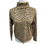 ANN TAYLOR LOFT Brown and Cream Animal Print Sweater Size XS