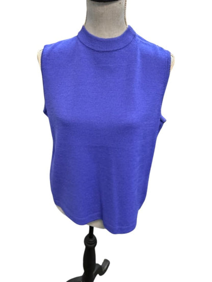 St John Purple Sleeveless Knit Turtleneck Sweater Size Small