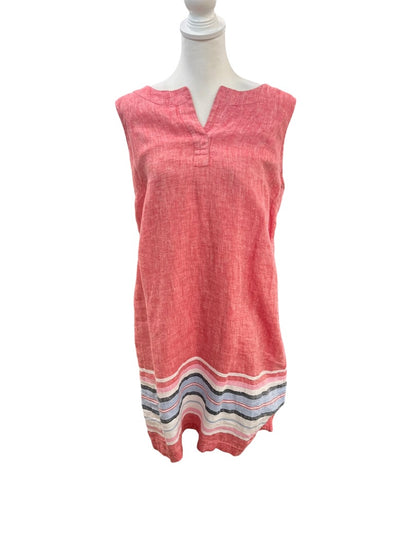 Talbots Linen Light Red Lined Shift Dress Size 16 NWT
