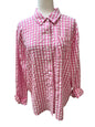 Crown & Ivy Pink and White Checkered Button Down Top Size XL