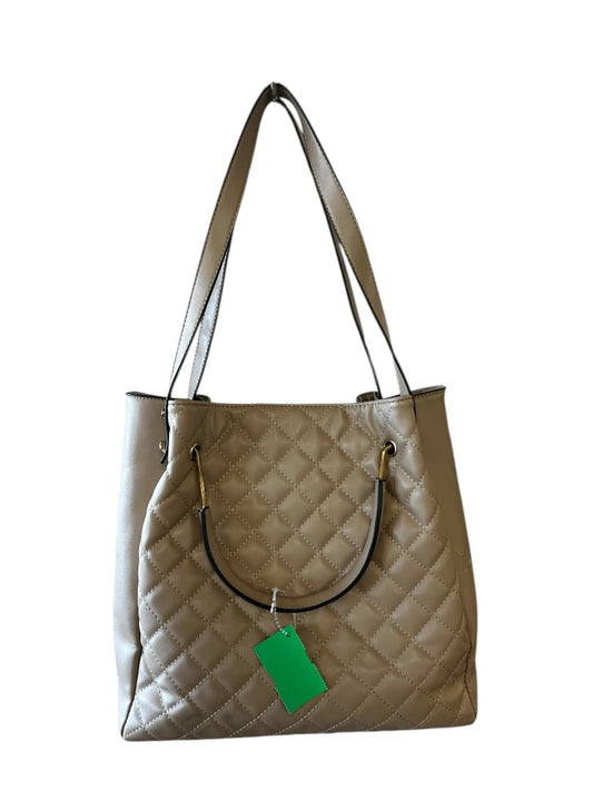 Alexis Bendel Beige Faux Leather Quilted Satchel Shoulder Bag