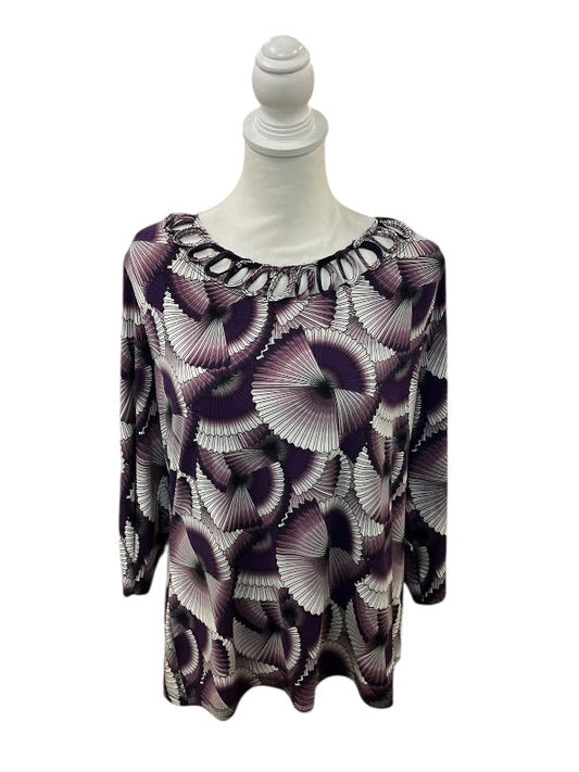 Geometric Purple and Gray Top by East 5th