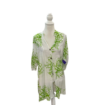 Club Z Collection Green and White Coral Beach Cover Size XL