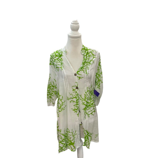 Club Z Collection Green and White Coral Beach Cover Size XL