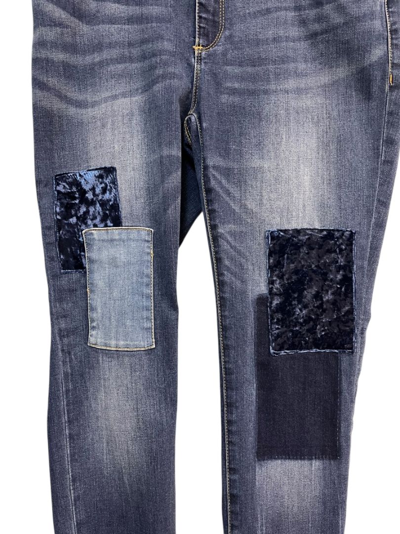 Chico's Platinum Pull On Patchwork Jeggings