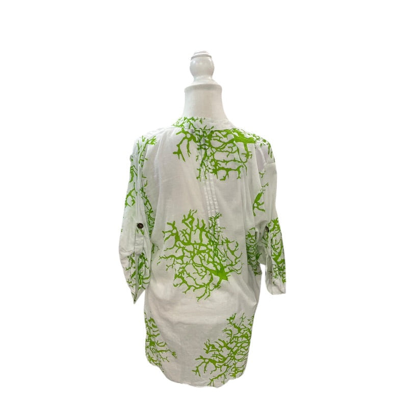 Club Z Collection Green and White Coral Beach Cover Size XL
