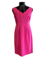 Scalloped Neckline Hot Pink Dress