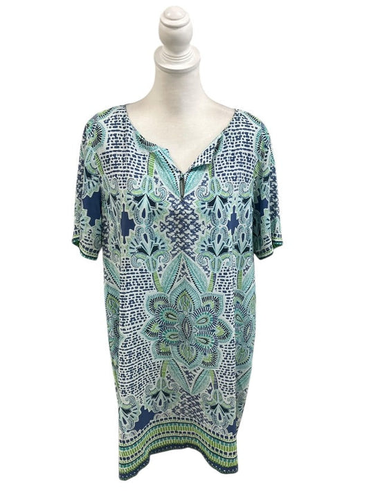 Sigrid Olsen Blue & Green Tunic Beach Cover