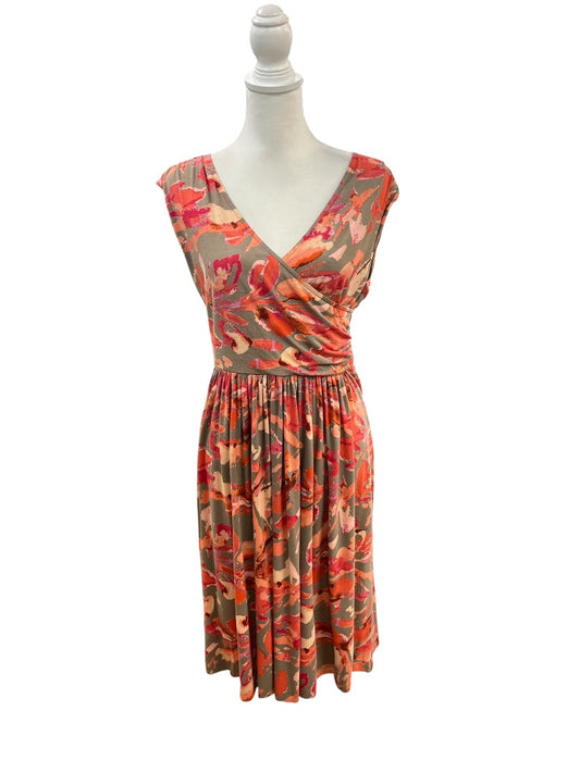 Ann Taylor Orange Floral Dress Size Medium