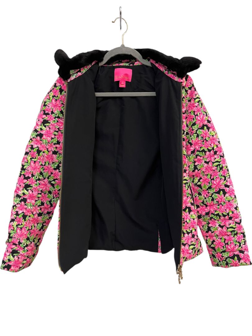 Lilly Pulitzer Pink Floral Carrington Jacket Lil Lilly Size 0