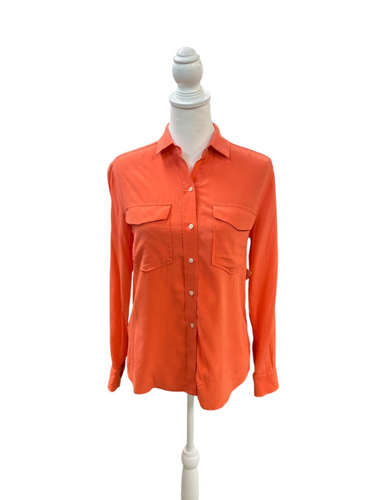 Tommy Bahama Orange Long Sleeve Button Down Shirt Size XS