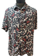 Tommy Bahama IslandZone Terra Fronds Black & Gray Camp Shirt Size Medium
