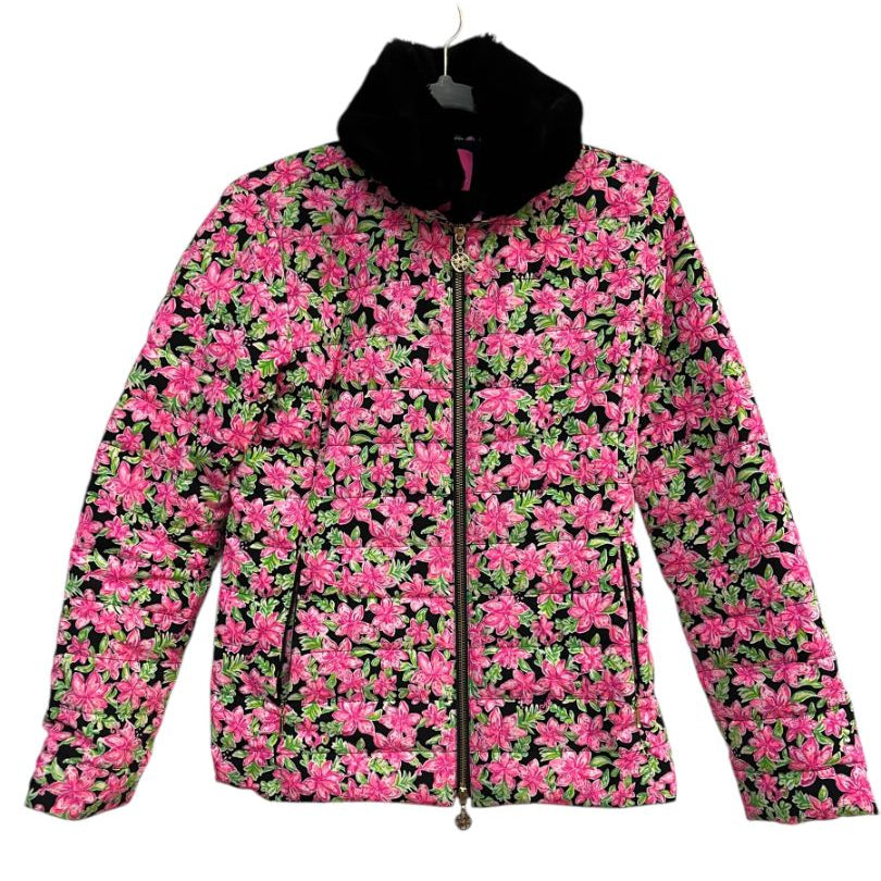 Lilly Pulitzer Pink Floral Carrington Jacket Lil Lilly Size 0