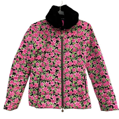 Lilly Pulitzer Pink Floral Carrington Jacket Lil Lilly Size 0