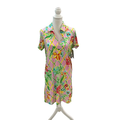 Gottex Lifestyle Women's Pink Veranda Short Sleeve Dress Large L