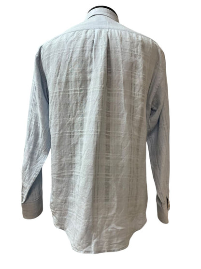 Tommy Bahama Linen Cotton Blue Long Sleeve Button Down Shirt Size Small
