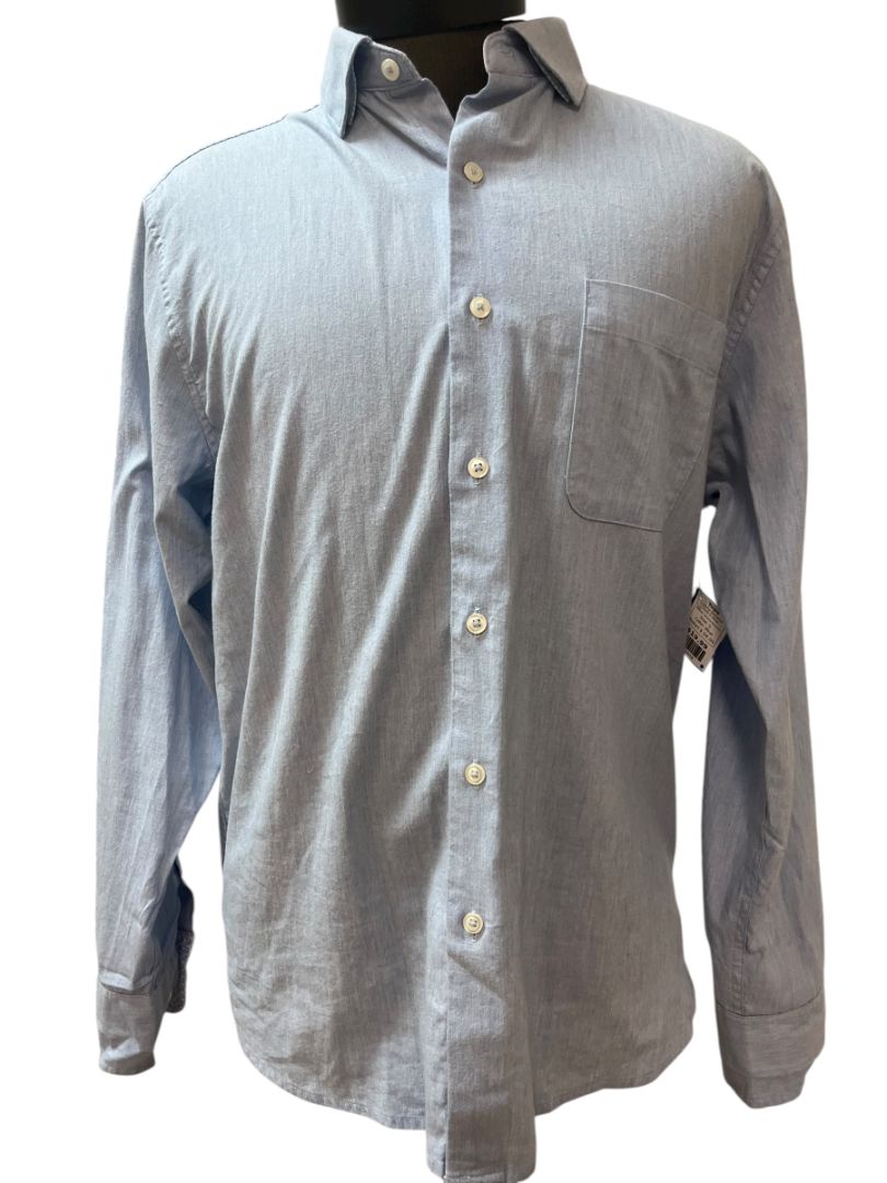 Tommy Bahama Cotton Spandex Long Sleeve Button Down Blue Shirt Size S