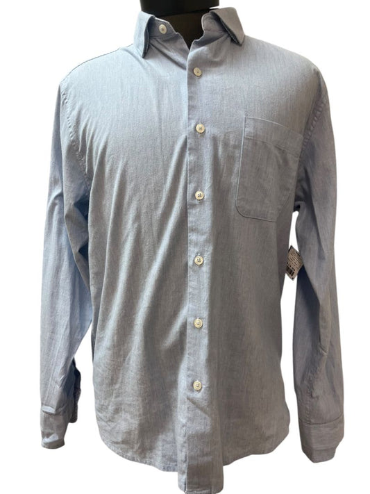 Tommy Bahama Cotton Spandex Long Sleeve Button Down Blue Shirt Size S