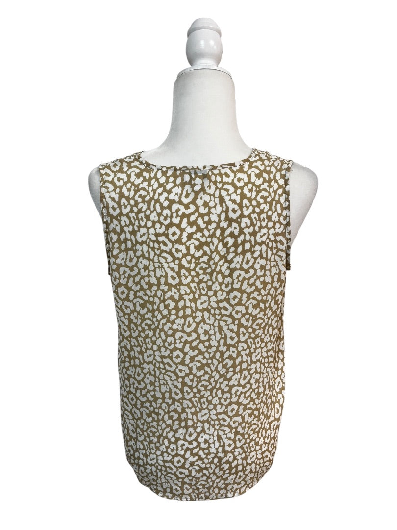 J.Crew Beige Leopard Print Sleeveless Tie-Neck Top – Size Small