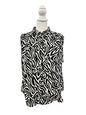 Black and White Animal Print Pleione Tops