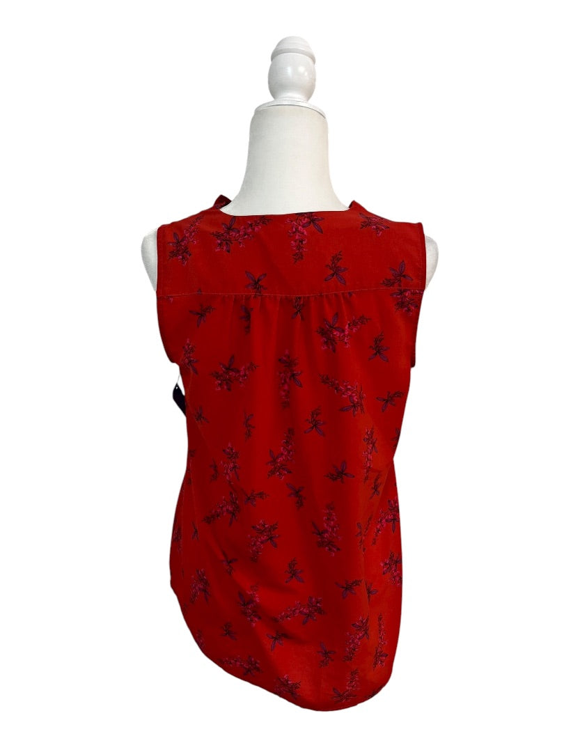 CAbi #5222 Red Floral Sprig Blouse – Size Small