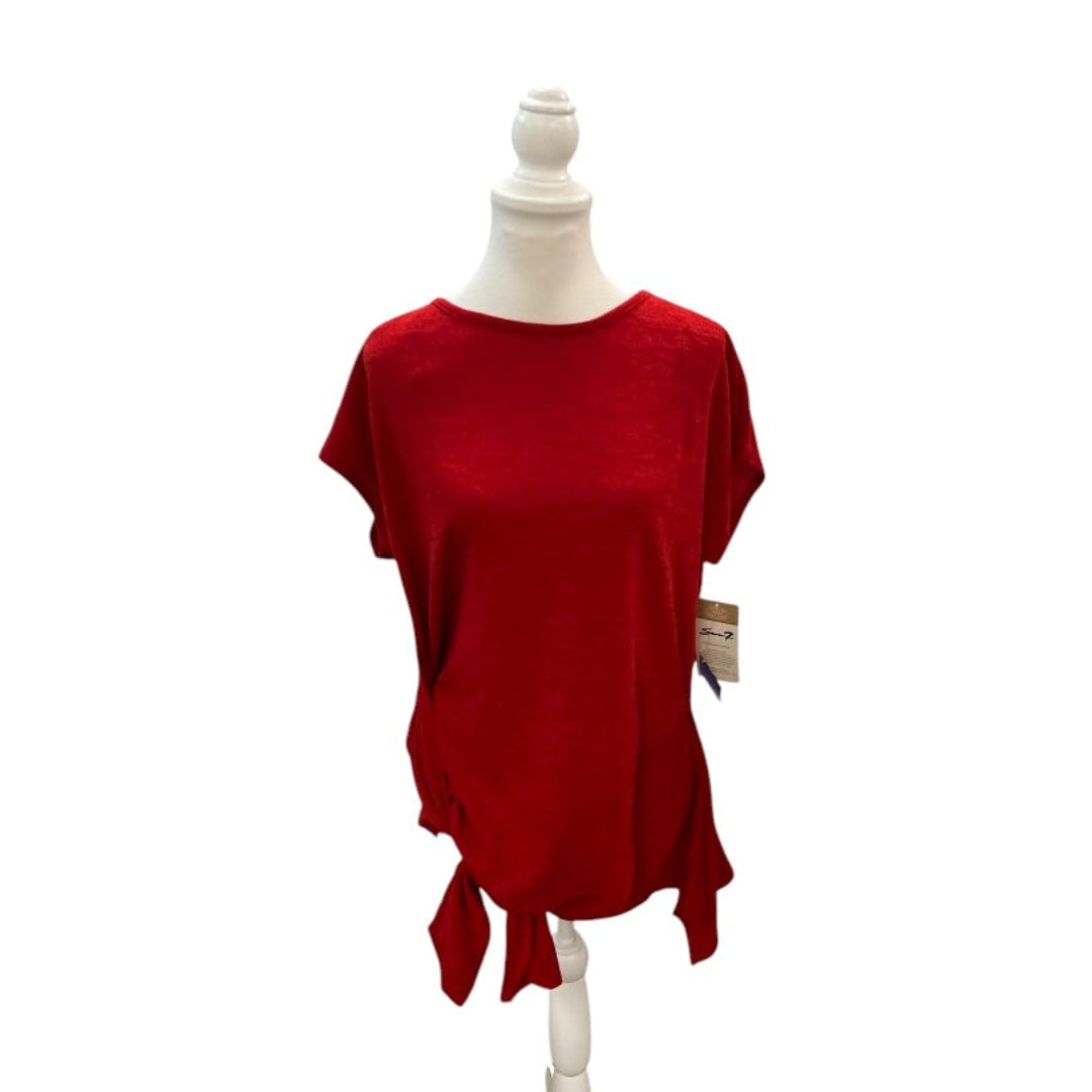 Seven7 Asymmetrical Red Wrap Sweater Size Medium NWT
