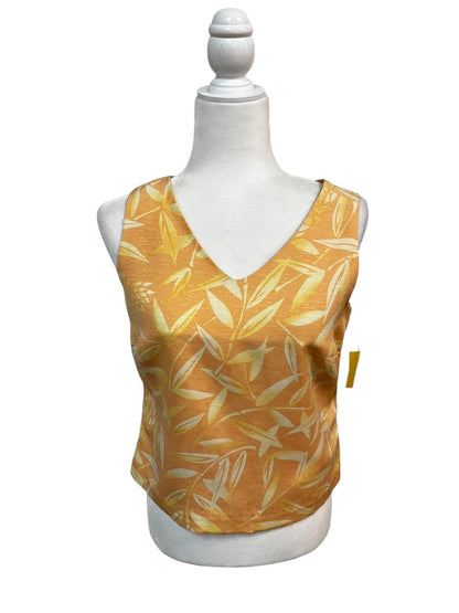 Tommy Bahama Yellow and Orange Leaf-Print Sleeveless Top – Size 6