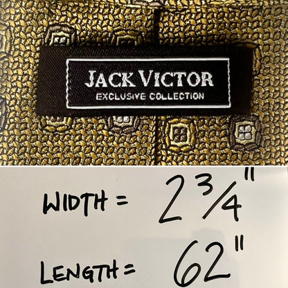 Jack Victor Exclusive Collection Gold Copper Thick Woven Silk Tie 2 3/4” x 62”