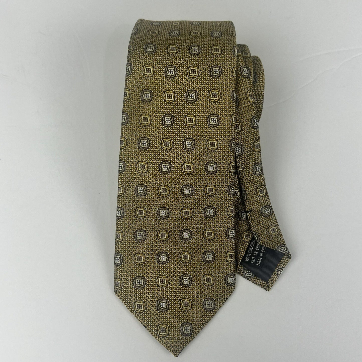 Jack Victor Exclusive Collection Gold Copper Thick Woven Silk Tie 2 3/4” x 62”