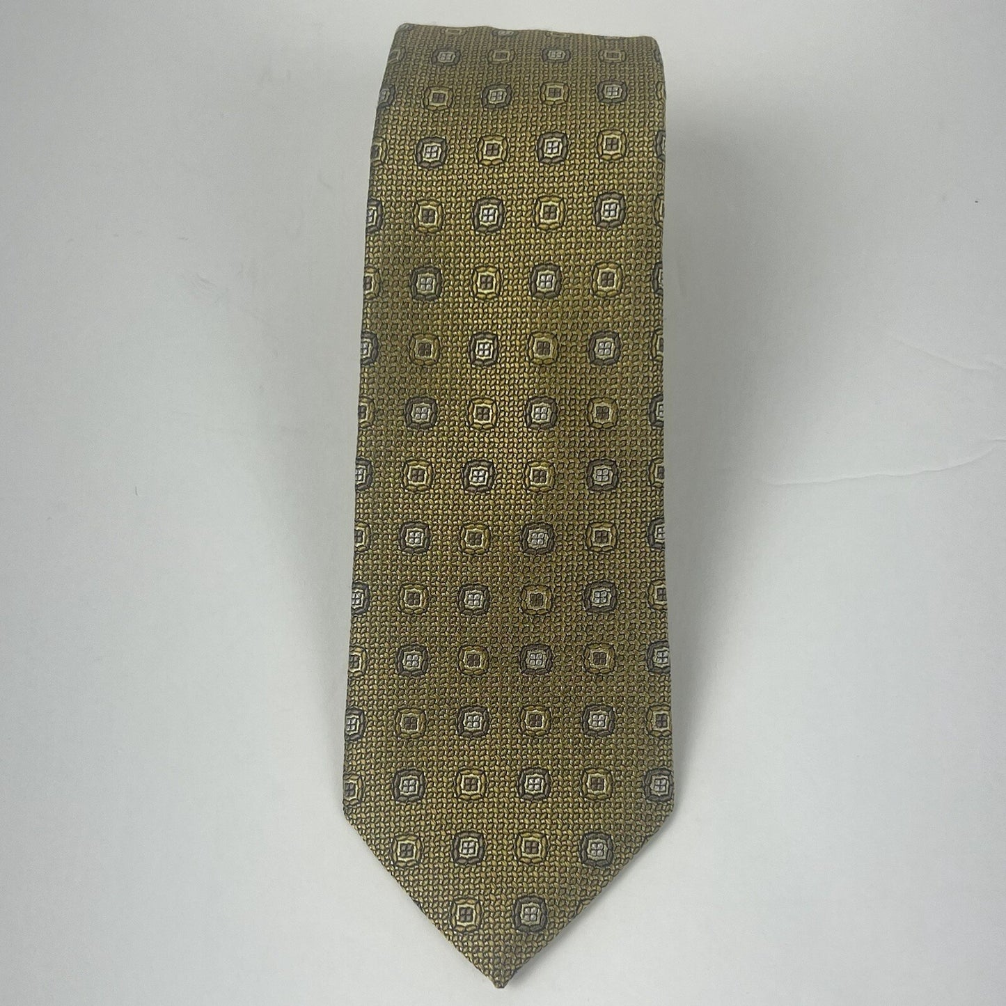 Jack Victor Exclusive Collection Gold Copper Thick Woven Silk Tie 2 3/4” x 62”