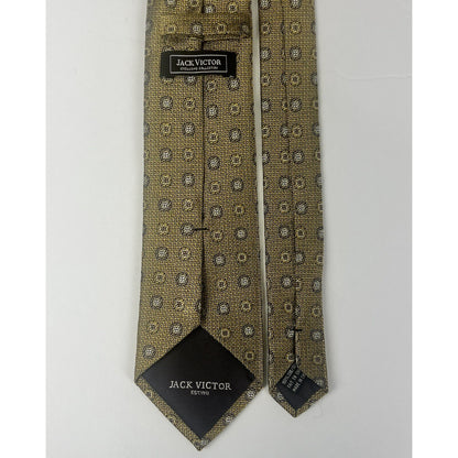 Jack Victor Exclusive Collection Gold Copper Thick Woven Silk Tie 2 3/4” x 62”