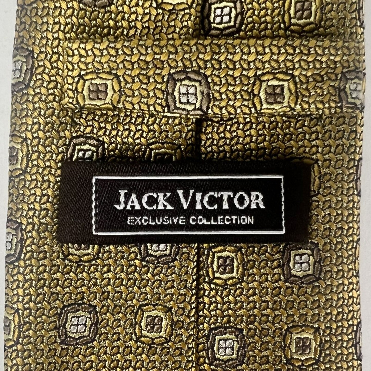 Jack Victor Exclusive Collection Gold Copper Thick Woven Silk Tie 2 3/4” x 62”