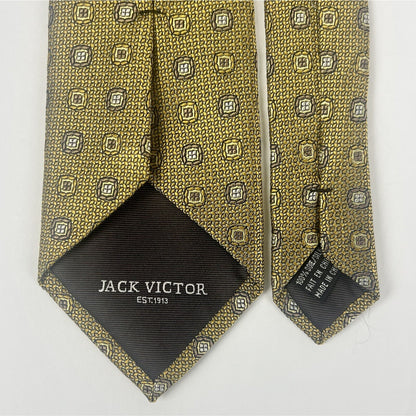 Jack Victor Exclusive Collection Gold Copper Thick Woven Silk Tie 2 3/4” x 62”