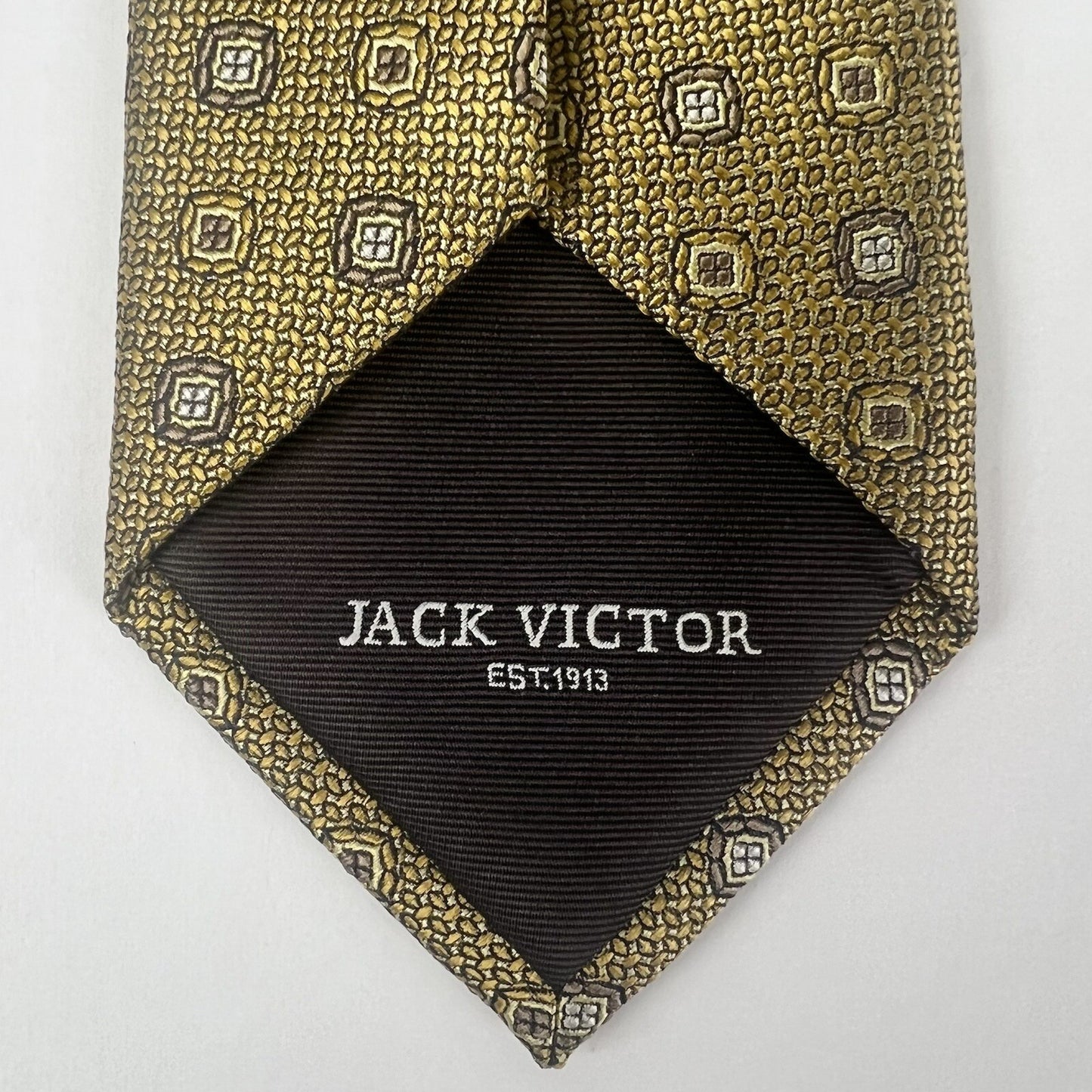 Jack Victor Exclusive Collection Gold Copper Thick Woven Silk Tie 2 3/4” x 62”