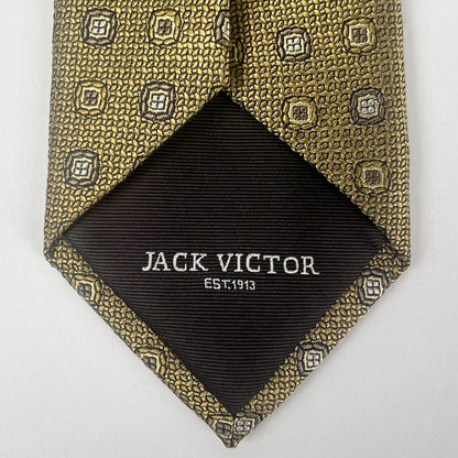 Jack Victor Exclusive Collection Gold Copper Thick Woven Silk Tie 2 3/4” x 62”
