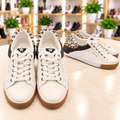 Gianni Bini White Sneakers with Rhinestone &amp; Animal Print Accents – Size 8.5