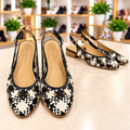 Talbots Black & White Woven Slingback Flats – Size 8 – Brand New