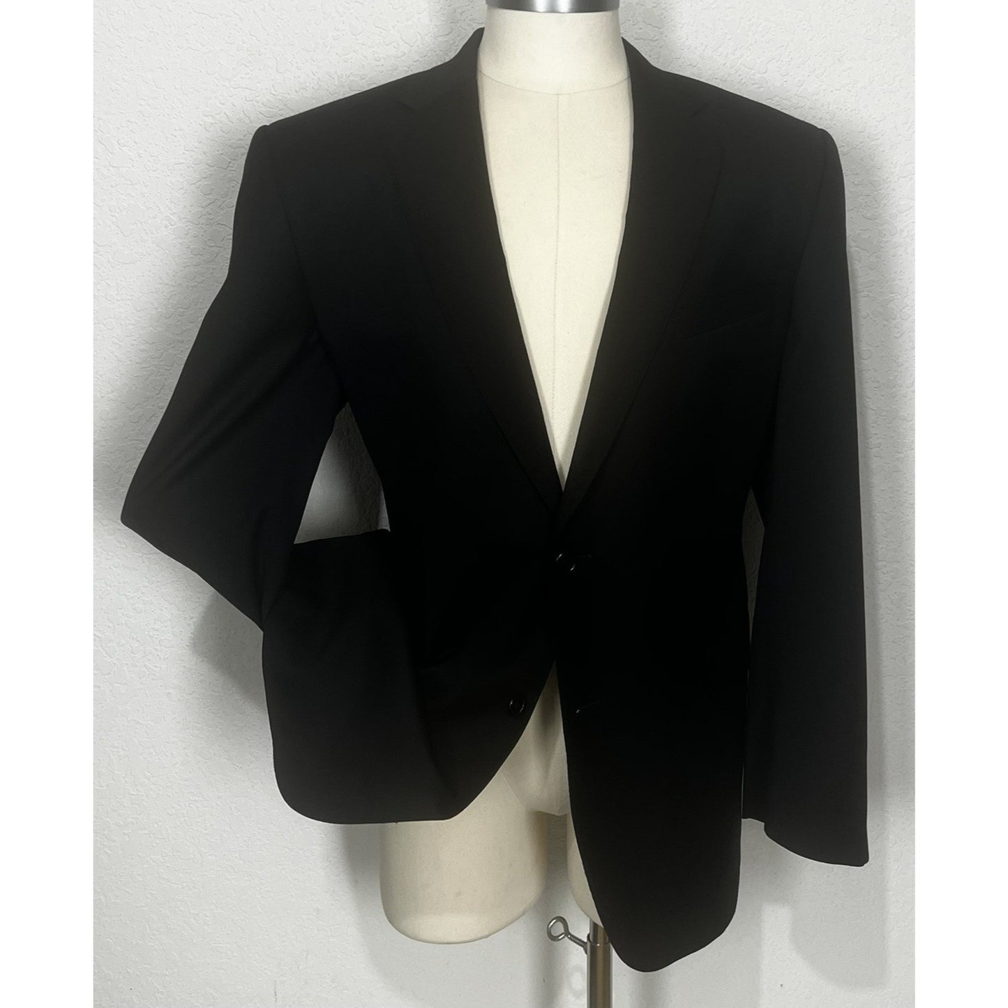 Jos. A. Bank Signature Collection Black Wool Custom Made Blazer Sport Coat 46L