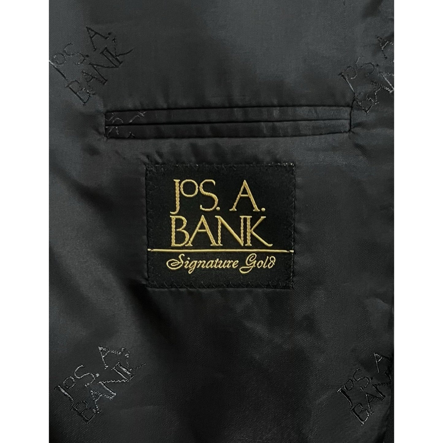 Jos. A. Bank Signature Collection Black Wool Custom Made Blazer Sport Coat 46L
