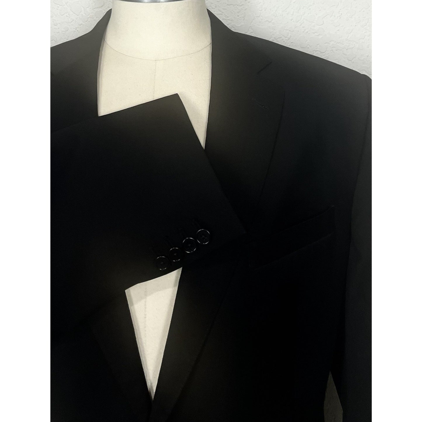 Jos. A. Bank Signature Collection Black Wool Custom Made Blazer Sport Coat 46L