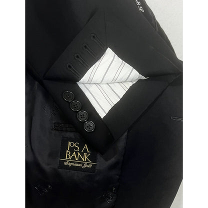 Jos. A. Bank Signature Collection Black Wool Custom Made Blazer Sport Coat 46L