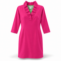 Gretchen Scott Hot Pink Ruffle Neck Dress – Size Small