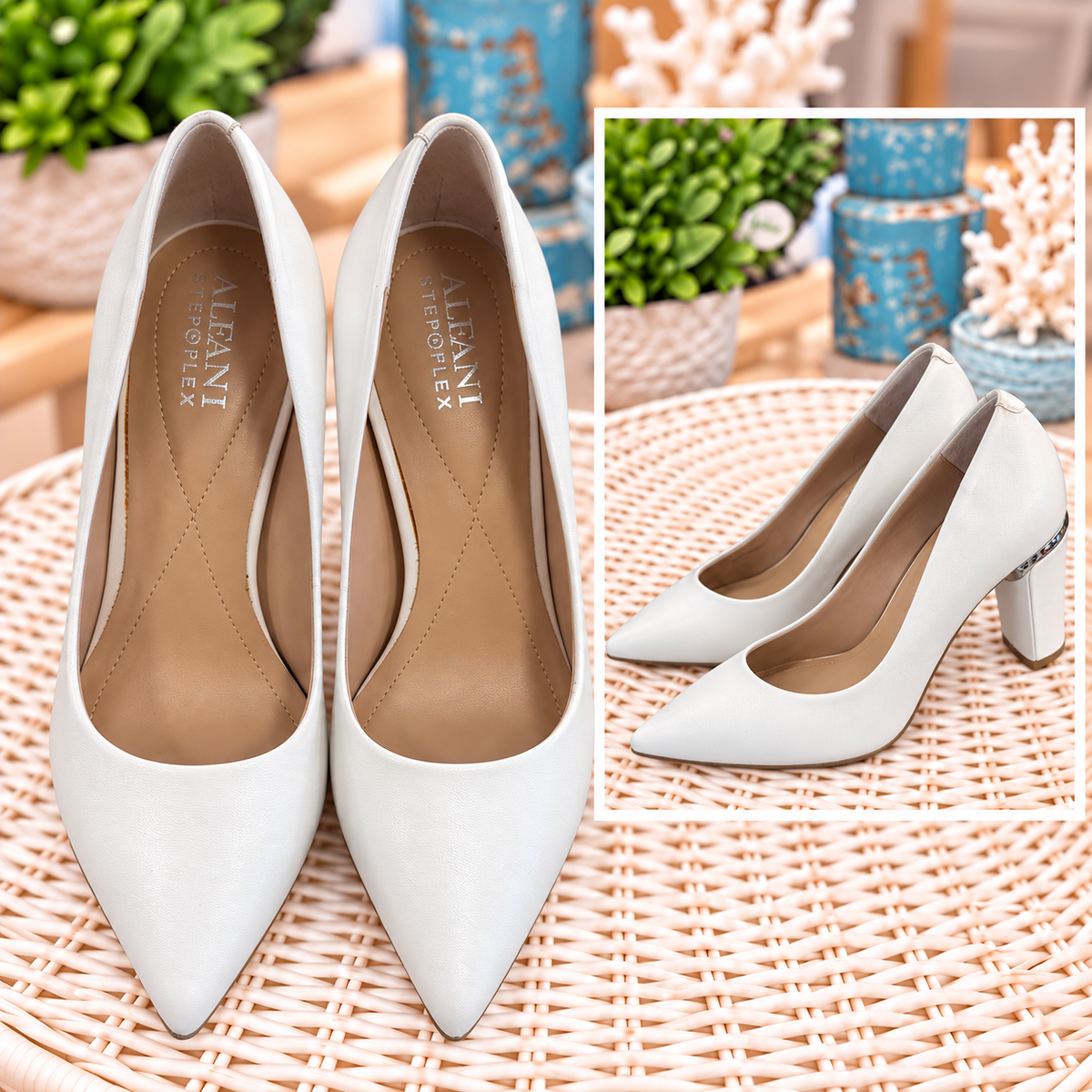 Alfani White Block-Heel Pumps – Size 6