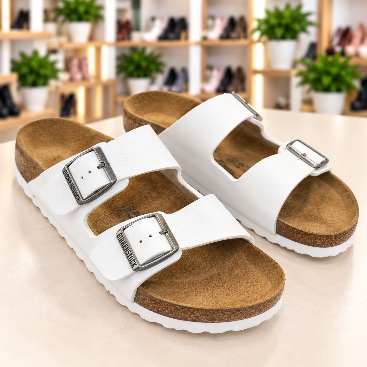 Birkenstock Women's White Two-Strap Sandals – Size 41 (US 10)